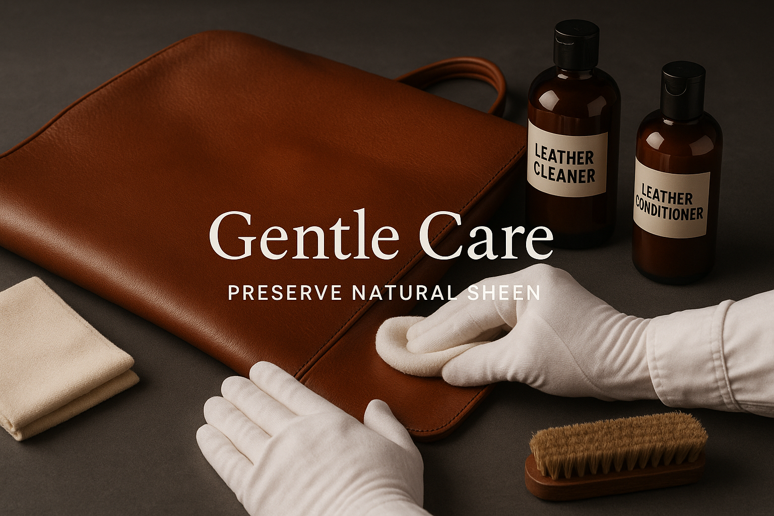 Cleaning top-grain leather without losing sheen